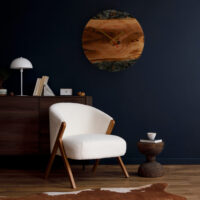 Modern,Living,Room,Interior,Composition,With,Fluffy,Armchair,,Wooden,Commode